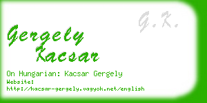 gergely kacsar business card